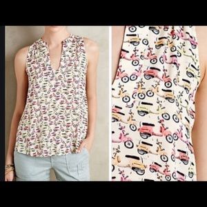 Anthropologie Maeve Scooter Moped Blouse